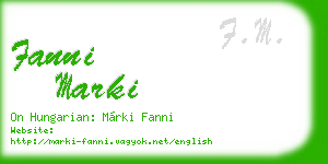 fanni marki business card