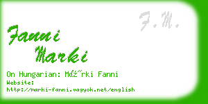 fanni marki business card